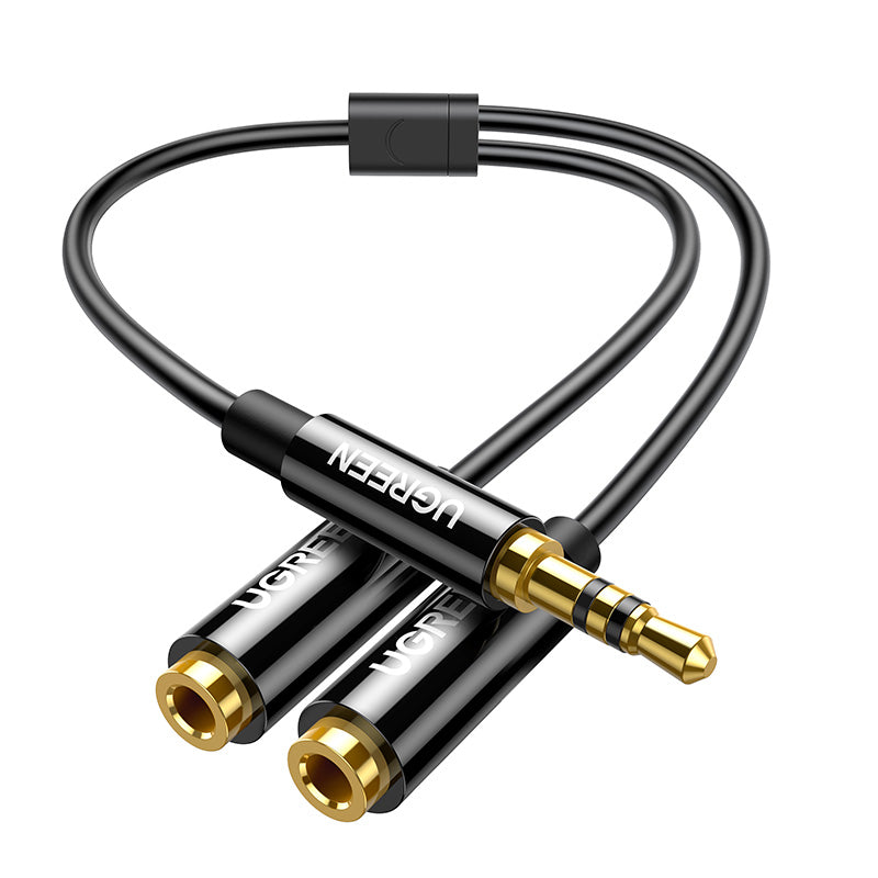 3.5mm Stereo Audio Splitter Cable - Blac