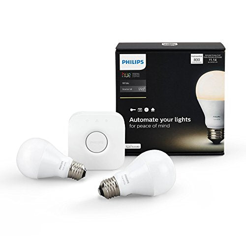 Hue White A19 Starter Kit (Compatible with Amazon Alexa--- Apple Home Kit and Google Assistant)