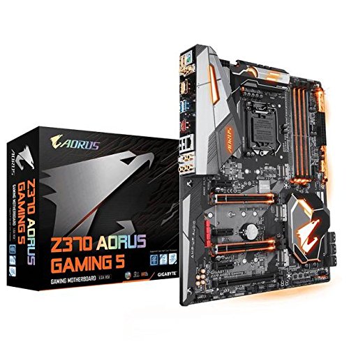 GIGABYTE Z370 AORUS Gaming 5 (Intel LGA1151/ Z370/ ATX/ 3xM.2/ Onboard AC WiFi/Front USB 3.1/ RGB Fusion/Fan Stop/SLI/Motherboard) (Like New)