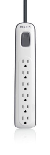 Belkin 6 Outlet Surge Protector with 4 feet Power Cord (Grey)