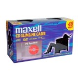 Maxell - Media Jewel Case Slim 40 Pk (5mm) - Clear