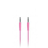 IESSENTIALS 3.5-Millimeter Flat Auxiliary Cable, 3.3-Feet, Pink, Retail Packaging