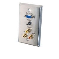 C2G 40487 Single Gang Hd15 Vga + 3.5mm + Composite Video + Stereo Audio Wall Plate-Stain