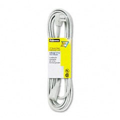 Fellowes Indoor Heavy-Duty Extension Cord, 3-Prong Plug, 1 Outlet, Gray