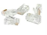 C2G 01942 RJ45 Cat5 8x8 Modular Plug for Solid Flat Cable, Clear