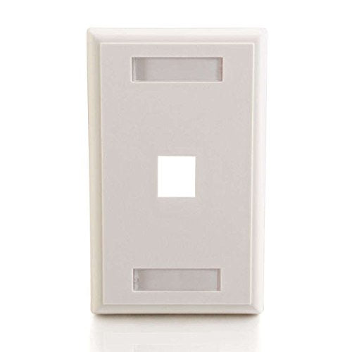 1-Port Single Gang Multimedia Keystone Wall Plate - White
