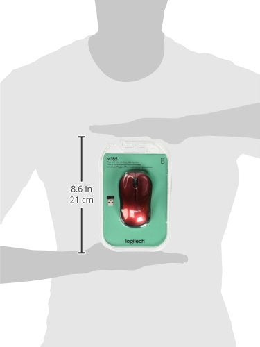 Logitech M185 Wireless Optical Mouse 2.4 GHz, Red (910-003635)
