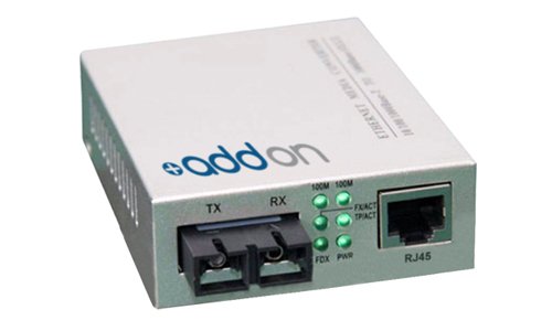 AddOncomputer.com 100Base-TX To 100Base-LX SC SMF 1310nm 20km Media Converter