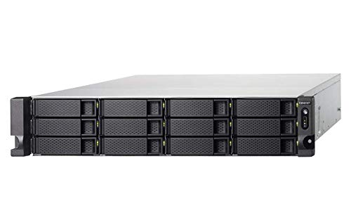 QNAP TVS-1272XU-RP-i3-4G-US 12 Bay Rackmount NAS with Redundant Power Supply and 8th Gen Intel Core i3 Processor. 4GB RAM. Built-in Mellanox ConnectX-4 Lx 10GbE Controller. iSER Supported.