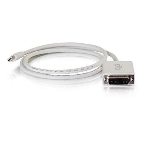 C2G 27392 Mini DisplayPort Male to Single Link DVI-D Male Adapter Cable, TAA Compliant, White (10 Feet, 3.04 Meters)