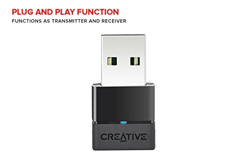 Creative BT-W2 Portable Bluetooth Audio Transceiver with aptX Low Latency for PC, Mac, PS4, and Nintendo Switch