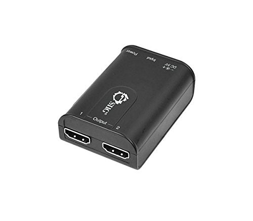 SIIG 2-Port 1x2 HDMI 3D Splitter, Supports up to 1080p and 4K x 2K Resolution with Multi-Channel Digital Audio, HDCP Compliant