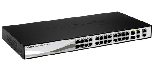 D-Link 28-Port Fast Ethernet Web Smart Switch including 2 Gigabit BASE-T and 2 Gigabit Combo BASE-T/SFP Ports (DES-1210-28)