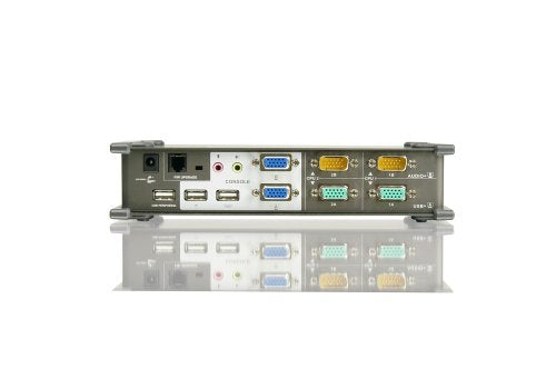 IOGear Dual View KVM Switch with Audio and Cables GCS1744