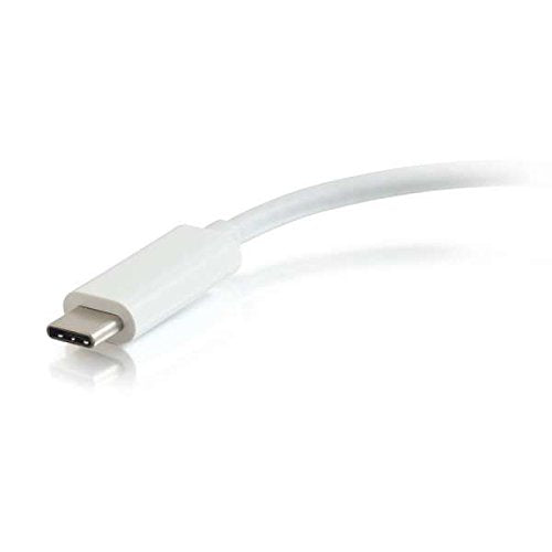 C2G 29746 USB-C to Ethernet Adapter 3-Port USB Hub, White