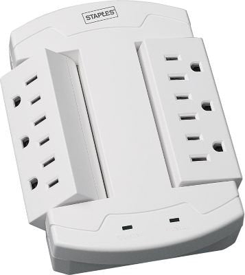 Staples 6-Outlet 1200 Joule Wall Mount Surge Protector