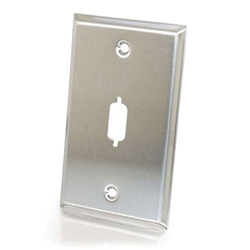 C2G 37100 Hd15/Db9 D-Sub Wall Plate-Color: Stainless Steel