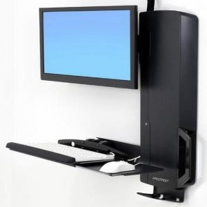 Ergotron StyleView Sit-Stand Vertical Lift, High Traffic Area - Wall Mount for LCD Display/Keyboard / Mouse - Black - Screen Size: 24
