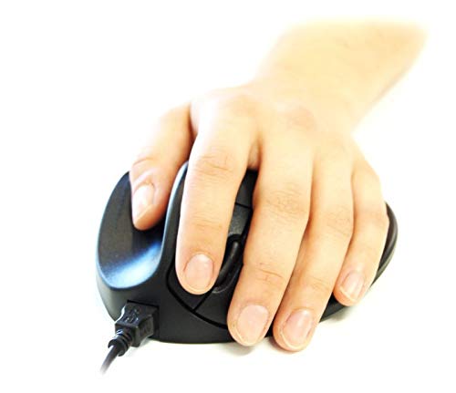 Hippus LM2WL Wired Light Click Handshoe Mouse (Left Hand, Medium, Black)