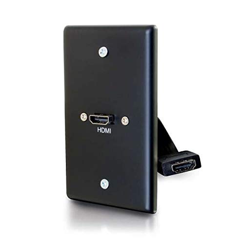 C2G HDMI Pass Through Single Gang Electrical Distribution Wall Plate Black (39878)