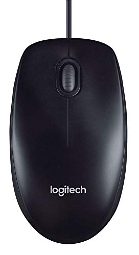 Logitech M100 USB Optical Wired Mouse, Black (910-001601)