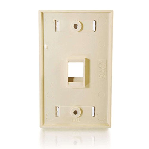 1-Port Single Gang Multimedia Keystone Wall Plate - Ivory
