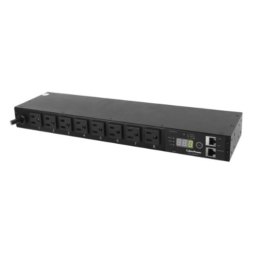 CyberPower PDU15M8FNET Monitored PDU, 100-120V/15A, 8 Outlets, 1U Rackmount