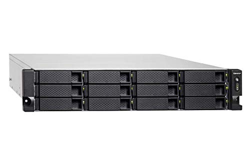 QNAP TVS-1272XU-RP-i3-4G-US 12 Bay Rackmount NAS with Redundant Power Supply and 8th Gen Intel Core i3 Processor. 4GB RAM. Built-in Mellanox ConnectX-4 Lx 10GbE Controller. iSER Supported.