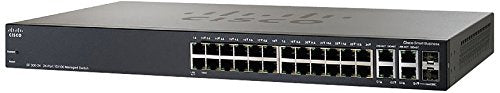 Cisco SF300-24MP-K9-NA, 24 10/100 PoE+ Ports with 375W Power Budget