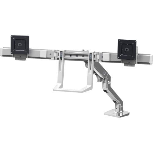 Ergotron 45-476-026 HX Desk Mount Dual Monitor Arm in Polished Aluminum for 5-17.5 lbs Monitors