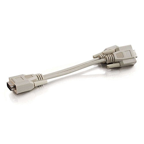 C2G 25246 One HD15 VGA Male to Two HD15 VGA Female Y-Cable, Beige (8 Inches)