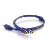 C2G 40616 Velocity One 3.5mm Stereo Male to Two RCA Stereo Male Y-Cable, Blue (25 Feet, 7.62 Meters)