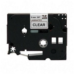 Brother Model TZ-121 Black On Clear Tape, 3/8in. x 26.2ft.