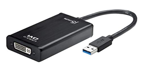 j5create USB to HDMI/DVI/VGA Display Adapter JUA330U 1080p HD/ up to 2048x1152 resolution, Mac: 10.6 10.7 10.8 10.9 10.10/Windows 8.1 8 7 Vista XP, Black