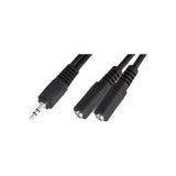 Link Depot AUDIO-ADT-1M2F 3.5mm Male to Female Y Adapter Cable