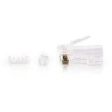C2G 27575 RJ45 Cat5e Modular Plug (with Load Bar) for Round Solid/Stranded Cable Mulitpack (100 Pack) Clear