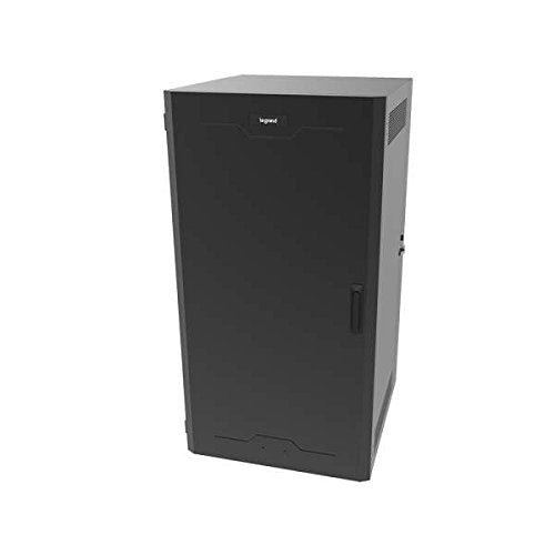 C2G 18RU Swing-Out Wall-Mount Cabinet with Solid Door, Black (SWM18RUSD-26-26)