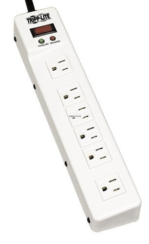 Tripp Lite TLM626 Surge Protector Strip 120V Right Angle 6 Outlet Metal 6-Feet Cord, Grey