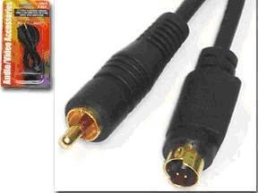 12 FT 1 x Super VHS Plug with 4P DIN + 1 X RCA Plug Male, Shielded, Gold Plated