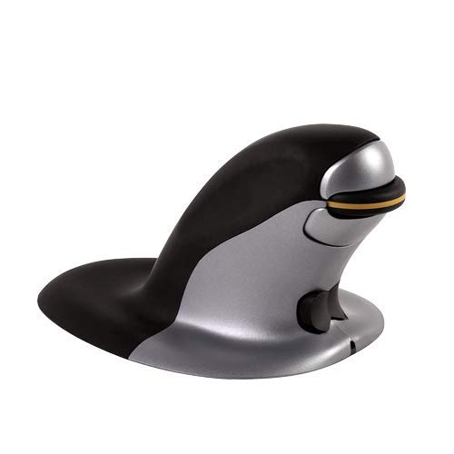 Fellowes 9894501 Penguin Ambidextrous Mouse Wireless - Large, Black/Silver