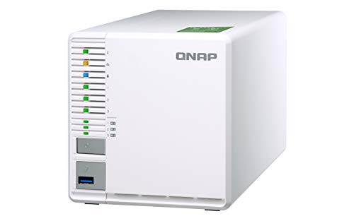 QNAP TS-332X 3-Bay 64-bit NAS with Built-in 10G Network. Quad Core 1.7GHz, 2GB RAM, 1 X 10GbE (SFP+), 2 X 1GbE, 3 X 3.5/2.5" Drive Slots, 3 X M.2 SATA 2280 Slots, RAID 0/1/5