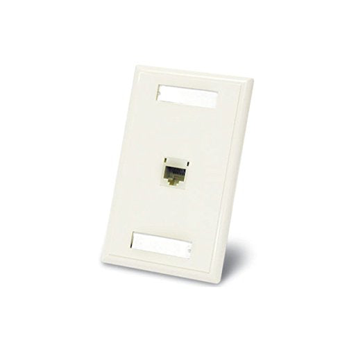 C2G/Cables to Go 27414 One Port Cat5E RJ45 Configured Single Gang Wall Plate - White