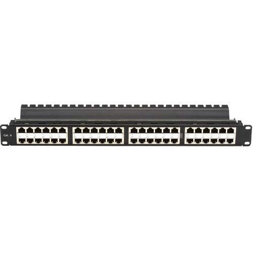 SpaceGAIN CAT6 High-Density Feed-Through Patch Panel Shielded 48-Port 1U