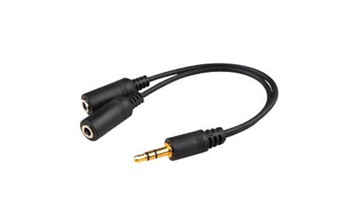 0.5ft Stereo Audio Splitter 3.5mm to 2x3.5mm Male to 2x Female