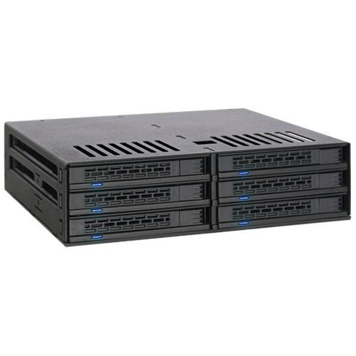 Icy Dock MB326SP-B Expresscage Mb326Sp-B 6 x 2.5 SATA/SAS HDD/SSD Mobile Rack/Cage Bay, Unique Tool-Less Drive Installation Design, 6 GBPS
