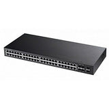 Zyxel 44-Port Gigabit Ethernet L2 Managed Switch with 4 SFP Combo (GBE RJ-45/SFP) 1000BASE-T Ports + 2 SFP - 50-Port Total - Metal Design - Limited Lifetime Protection [GS2210-48]