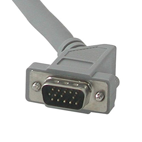 C2G 35011 VGA Cable - Premium Shielded HD15 SXGA M/M Monitor Cable with 45° Angled Male Connector, Gray (3 Feet, 0.91 Meters)