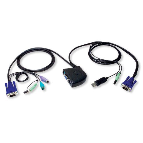 2 Port Mini USB/ PS/2 KVM Switch w Audio