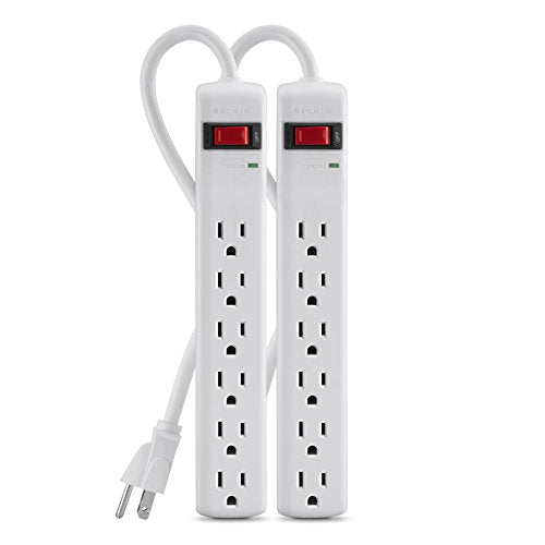 Belkin 6-Outlet Surge Protector 2-Pack with 2 feet cord
