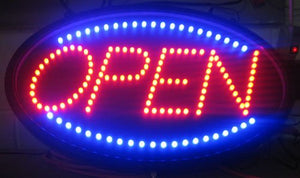 OneDealOutlet Ultra Bright LED Open Sign 2 Pattern Motion 13"x22" Oval, LED light, Indoor